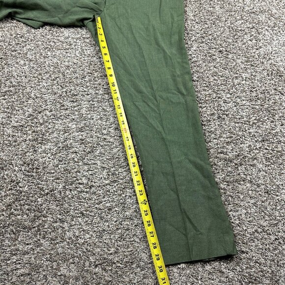 VTG Leisure Suit Slacks Pants Mens 35x30 Green Rayon Straight Leg Talon 70s - Picture 8 of 11